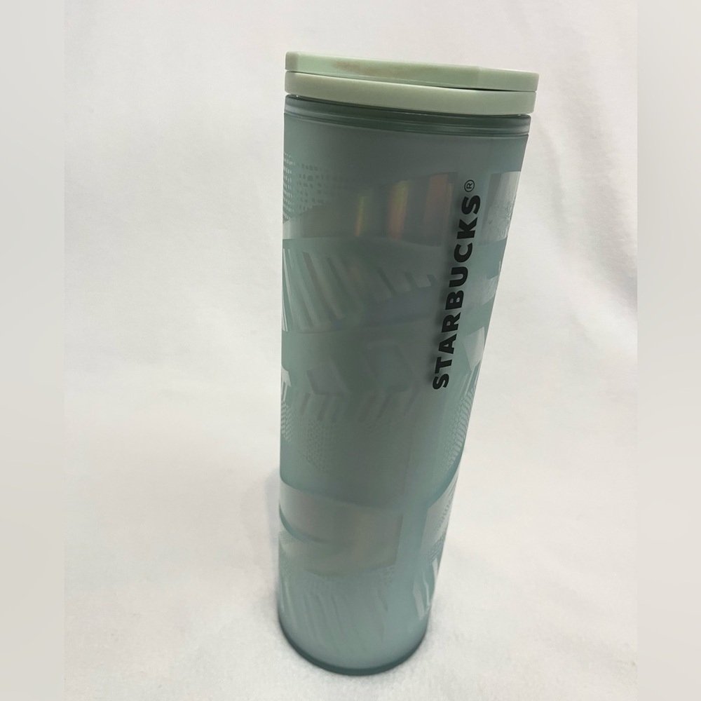 Starbucks Holiday 2021 Mint Frosted Ribbon Ice Tumblr 16 oz
